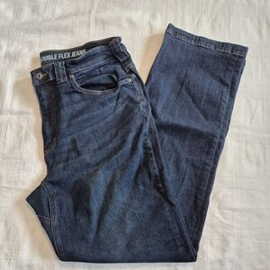 Duluth Trading Co jeans men's 36 x 32 relaxed fit Ballroom Double Flex dark wash